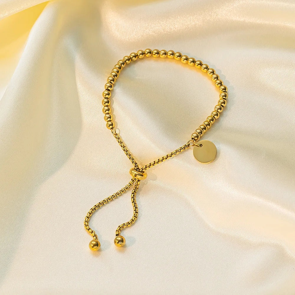 Adjustable Beaded Charm Bracelet - Amara