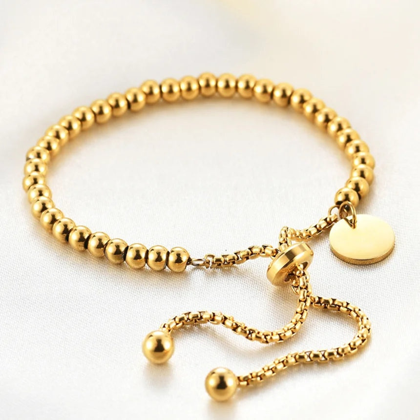 Adjustable Beaded Charm Bracelet - Amara