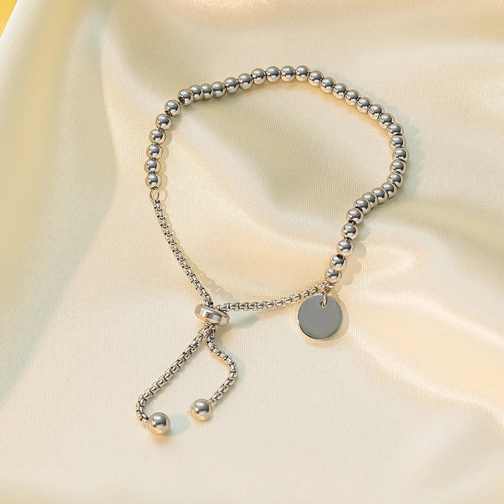 Adjustable Beaded Charm Bracelet - Amara