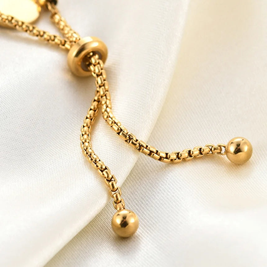 Adjustable Beaded Charm Bracelet - Amara