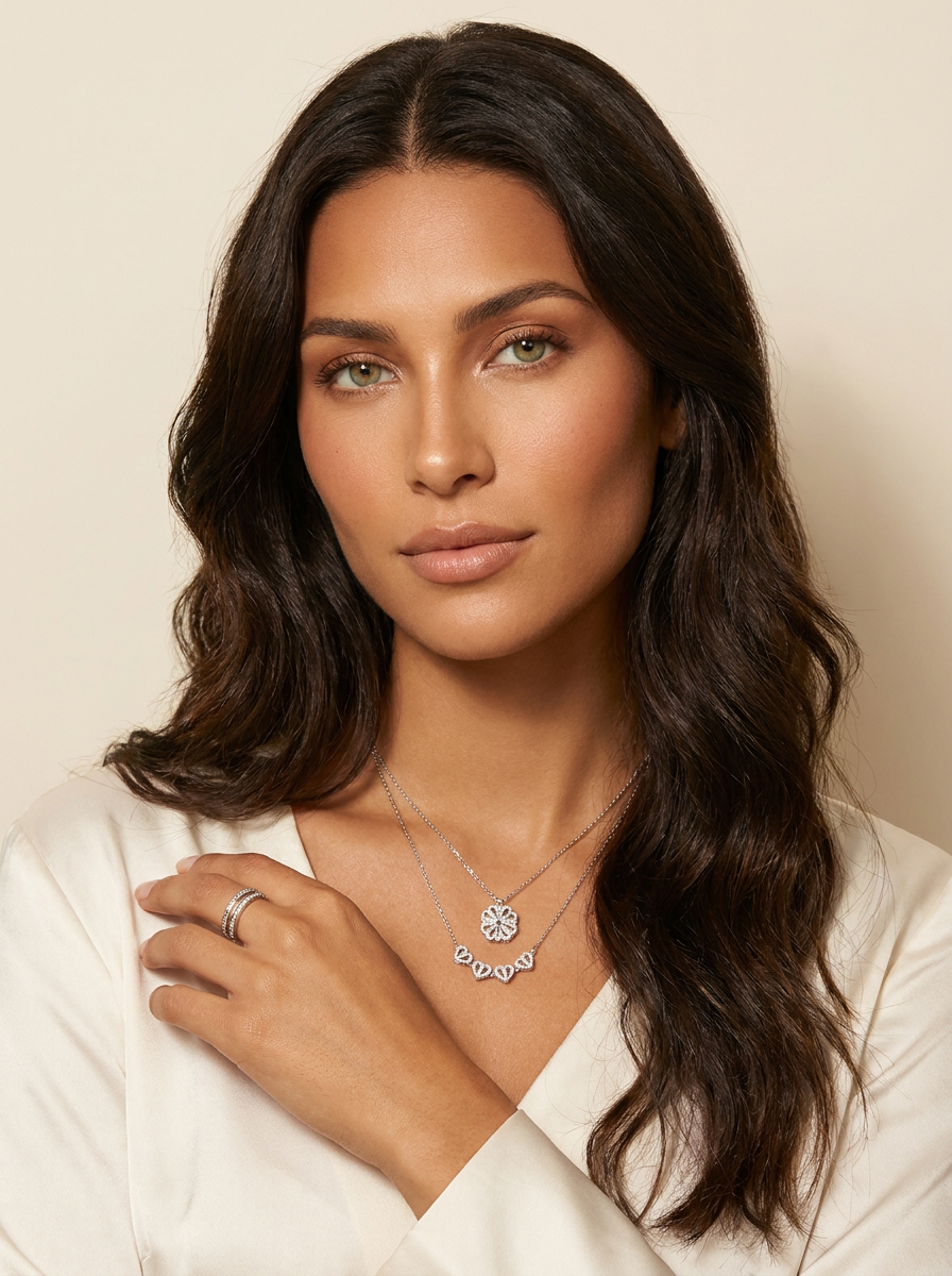 Adjustable Clover Heart Necklace - Celeste