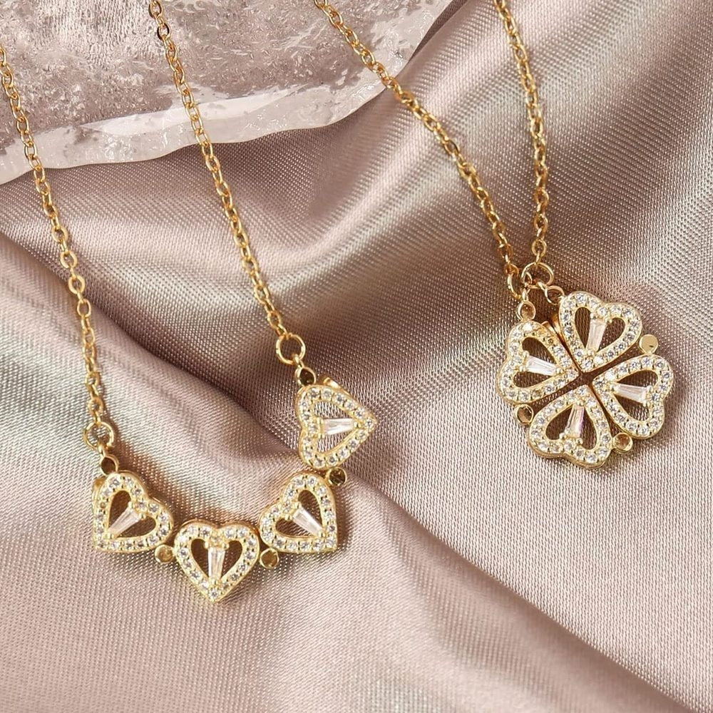 Adjustable Clover Heart Necklace - Celeste