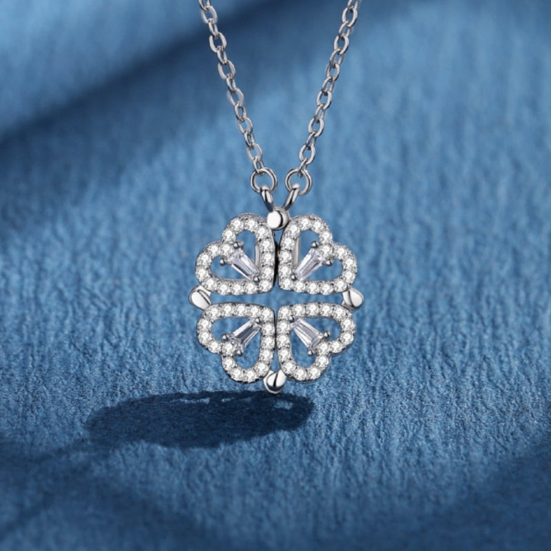 Adjustable Clover Heart Necklace - Celeste