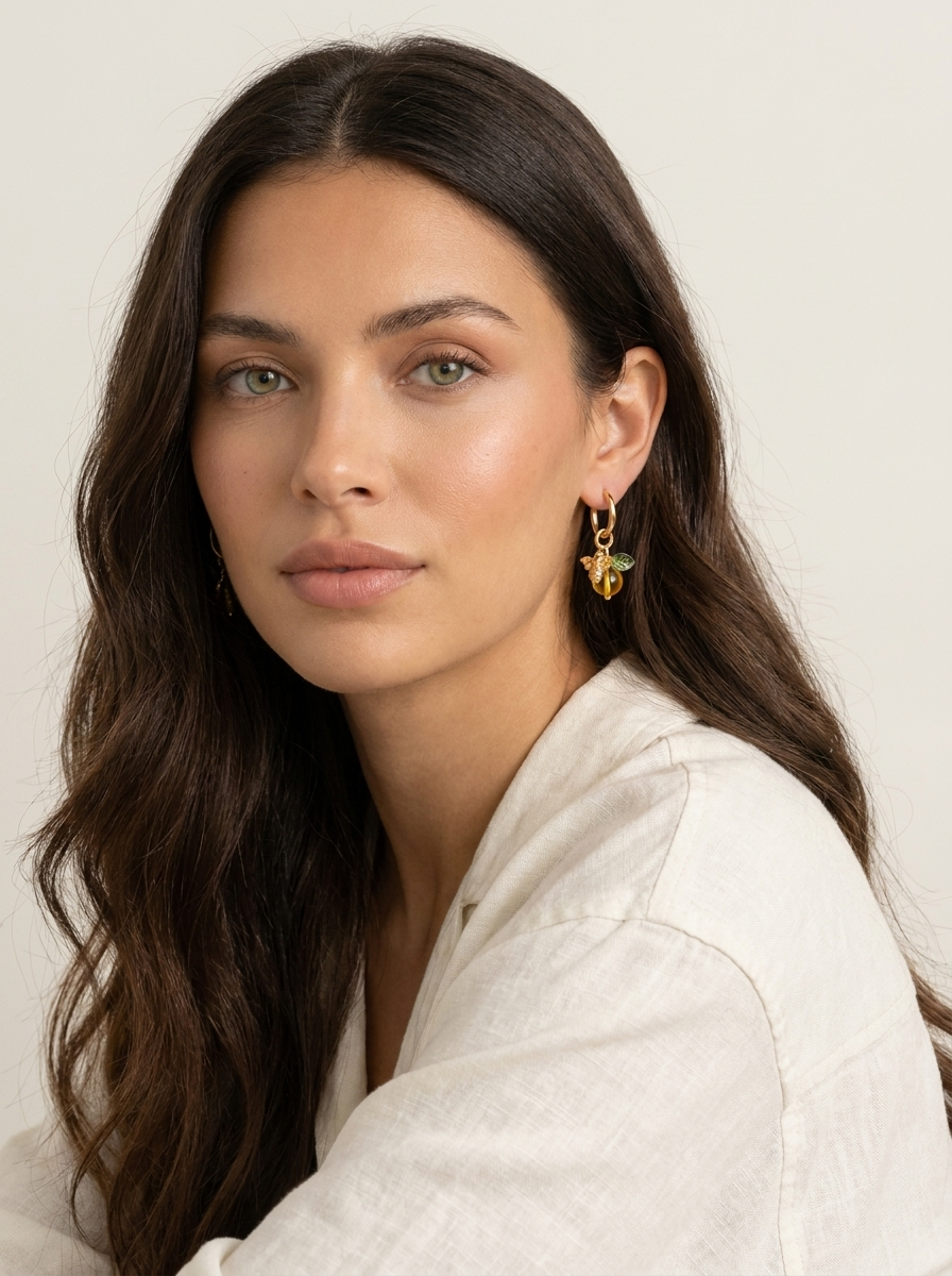 Bee & Blossom Charm Hoop Earrings