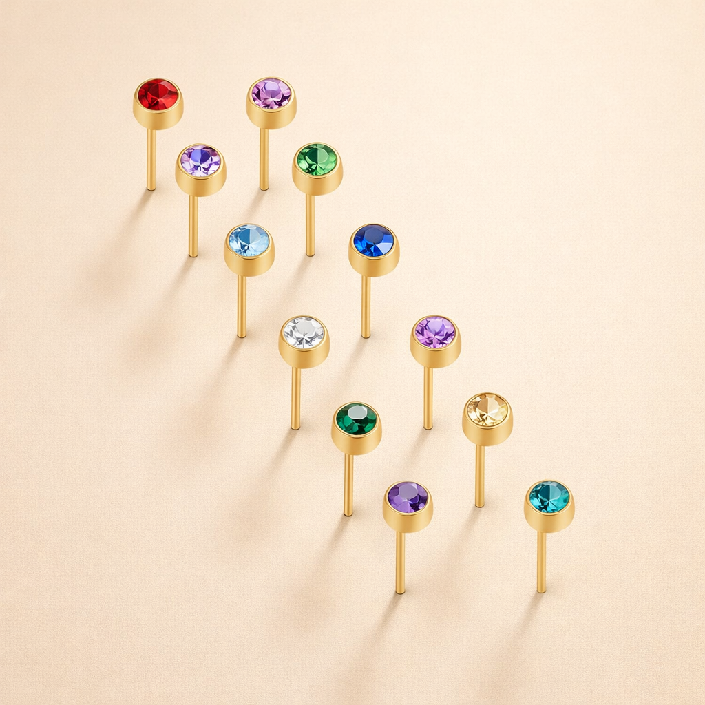 Birthstone Crystal Stud Earrings