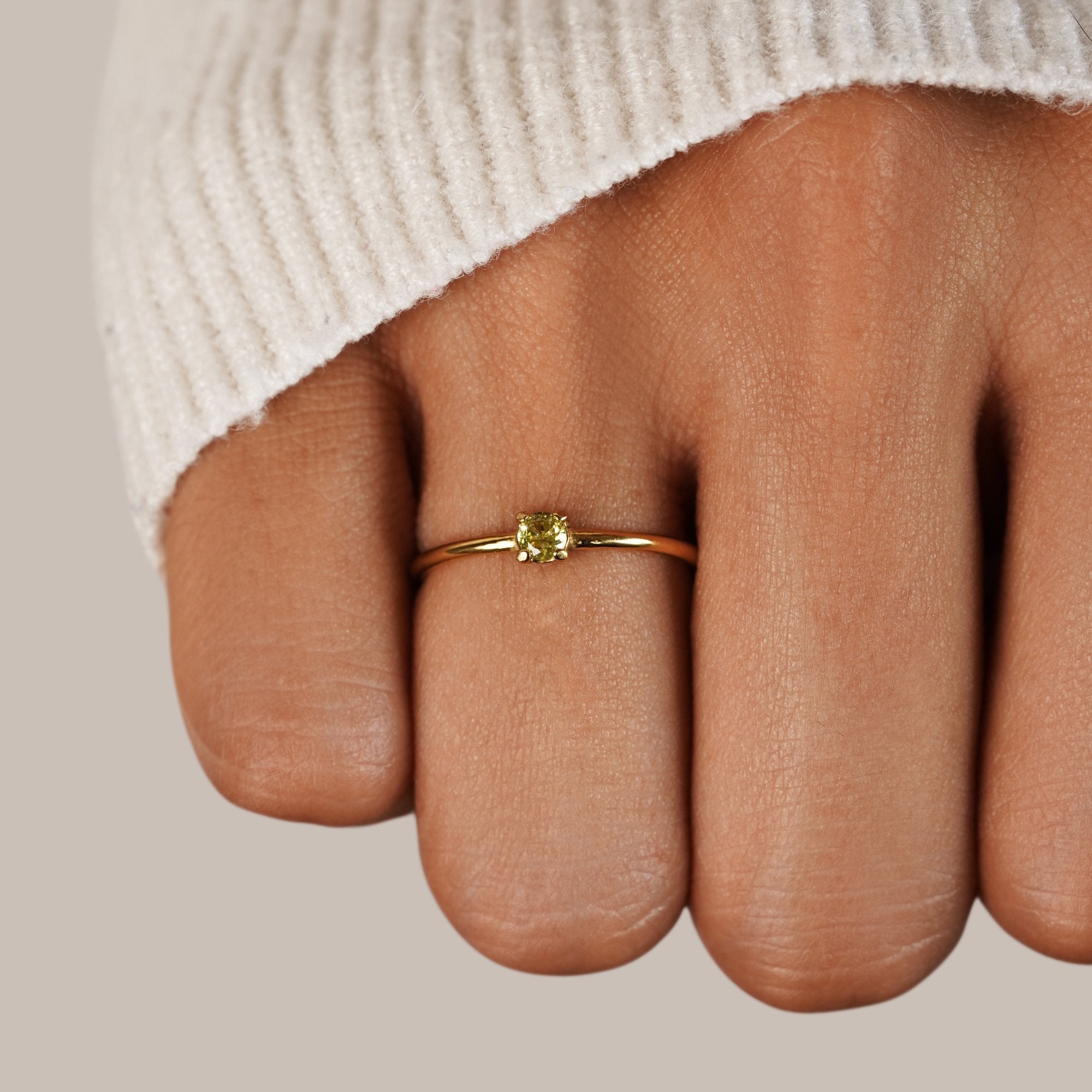 Birthstone Solitaire Ring