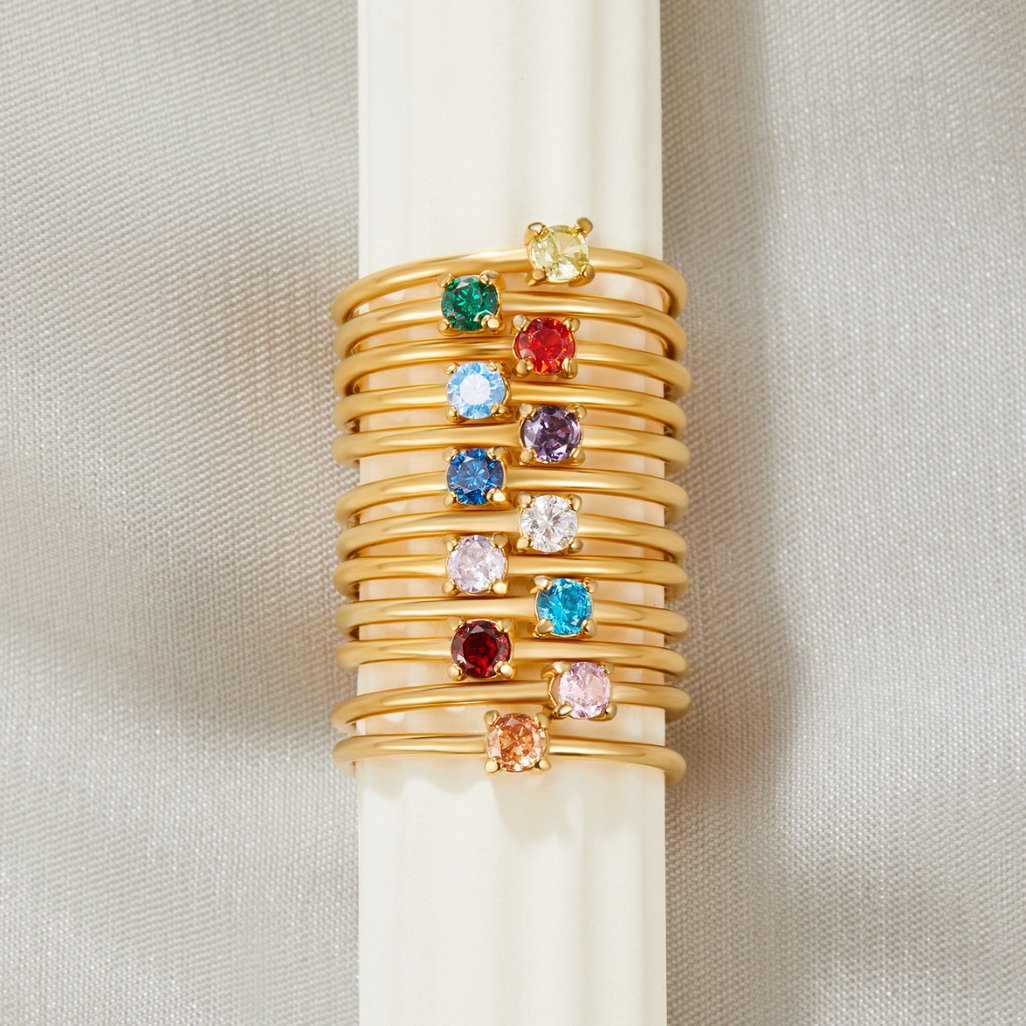 Birthstone Solitaire Ring