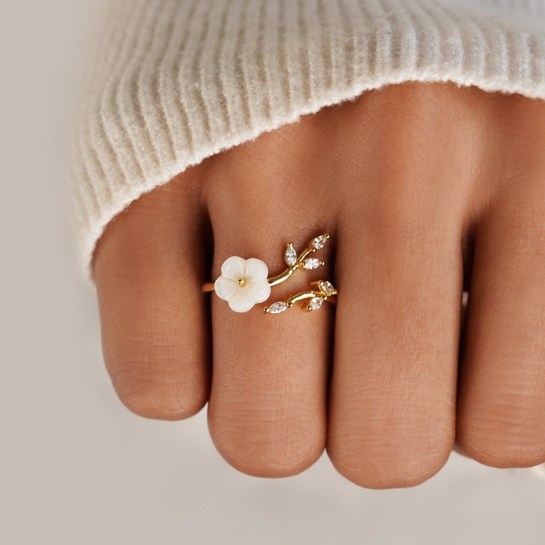 Blossom Crystal Floral Ring