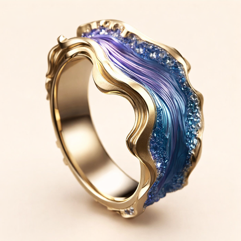 Blue Wave Statement Ring