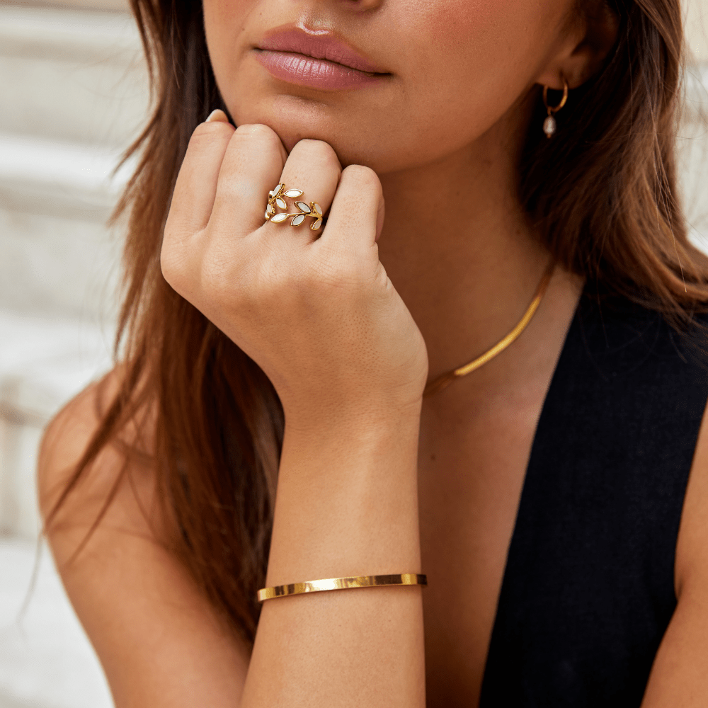 Botanical Leaf Open Ring