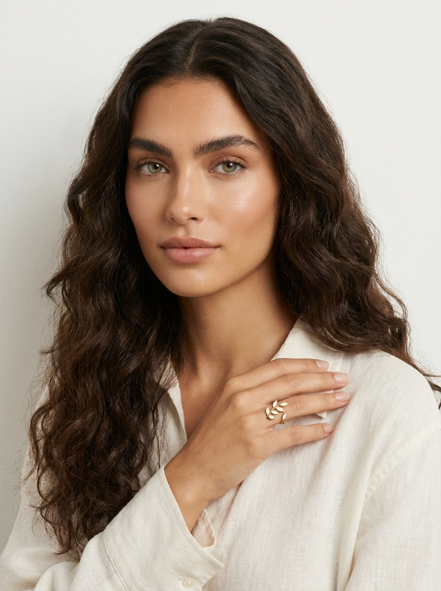 Botanical Leaf Open Ring