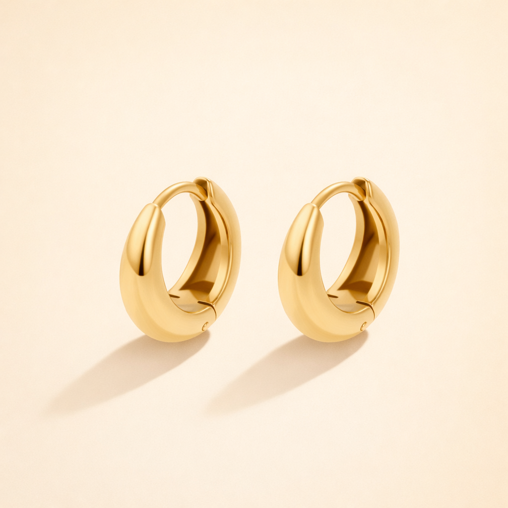 Classic Gold Huggie Hoop Earrings