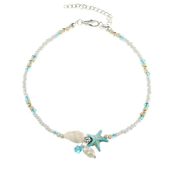 Coastal Beaded Charm Anklet