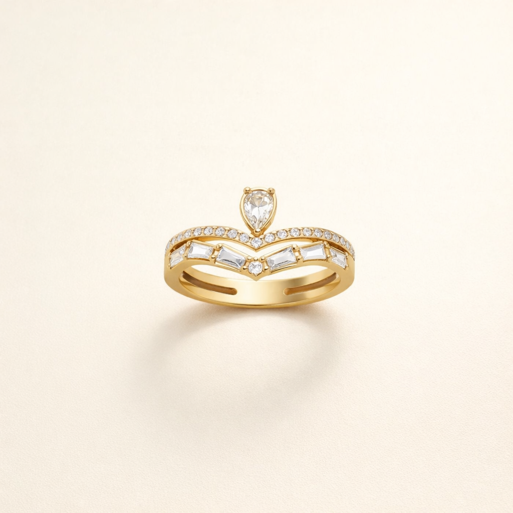 Crown Crystal Band Ring