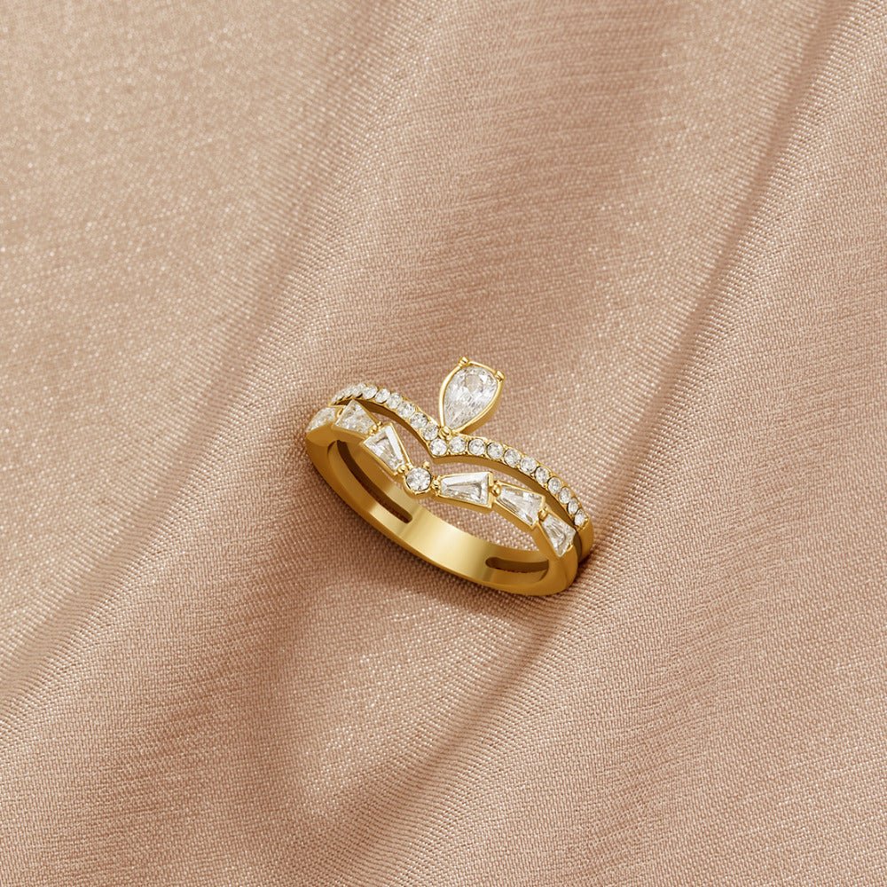 Crown Crystal Band Ring