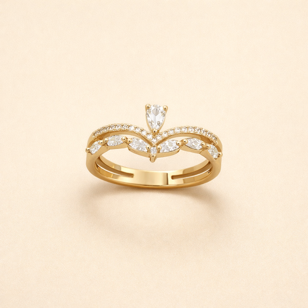Crown Crystal Statement Ring