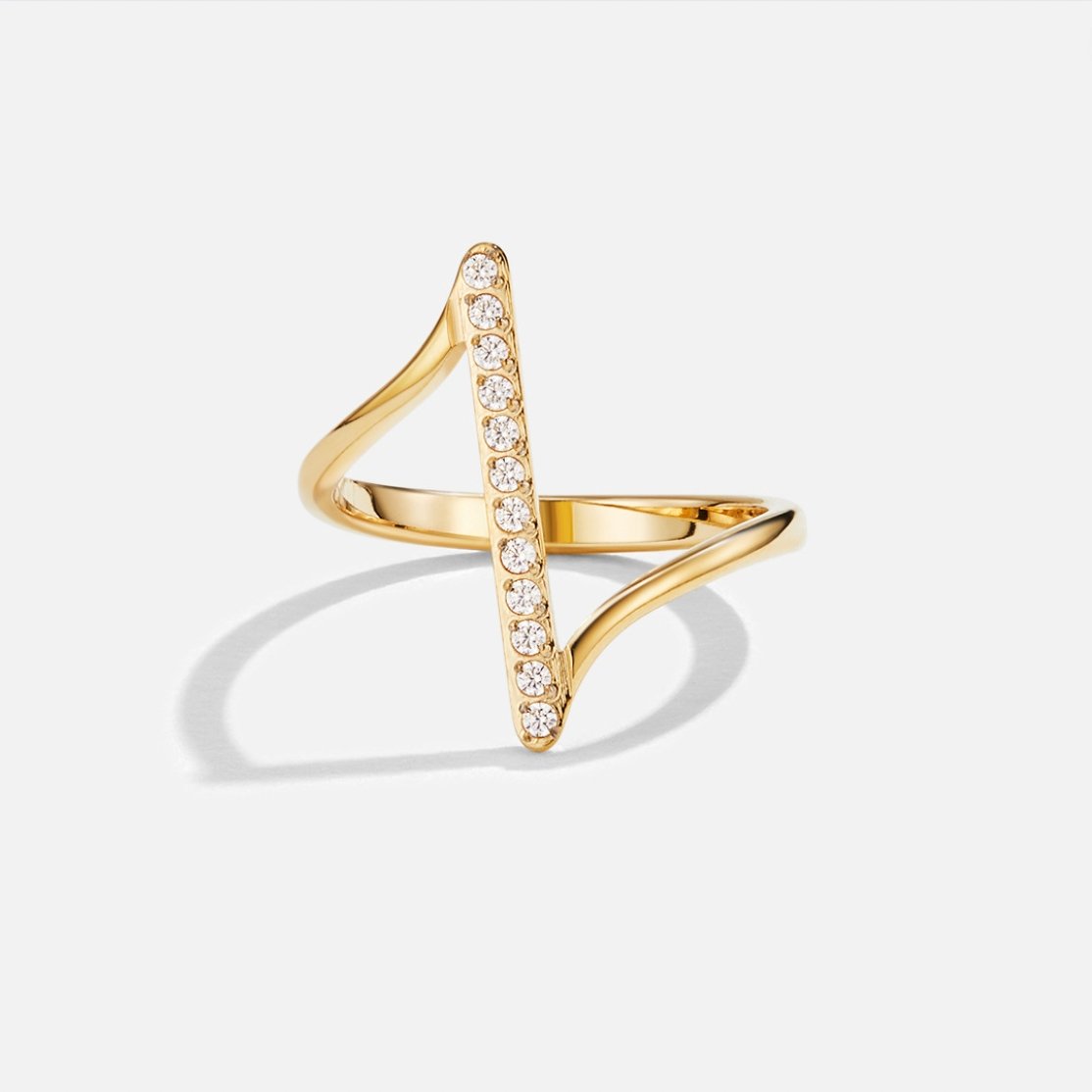 Crystal Bar Open Ring