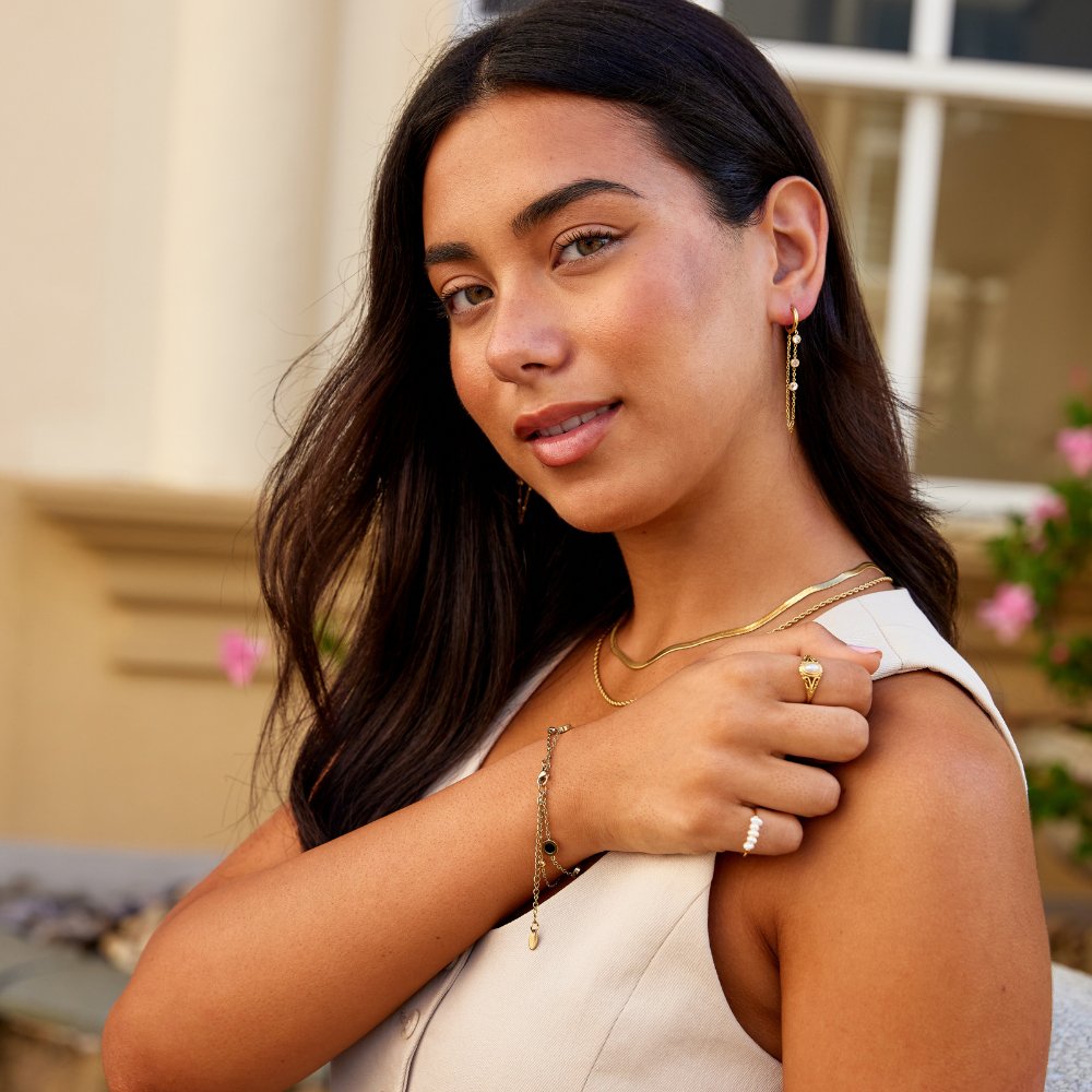 Crystal Chain Hoop Earrings