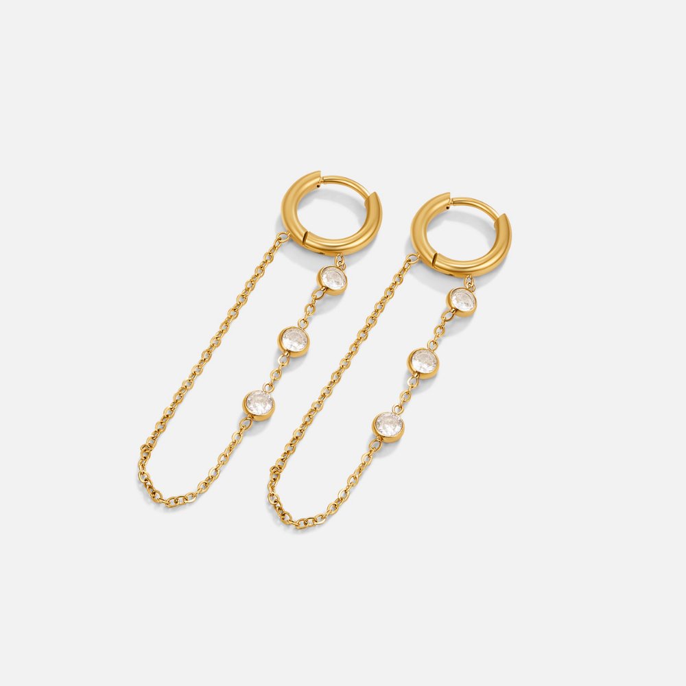 Crystal Chain Hoop Earrings
