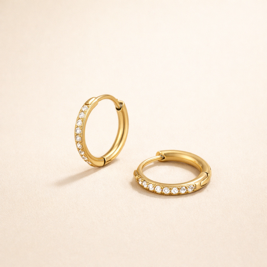 Crystal Huggie Hoop Earrings