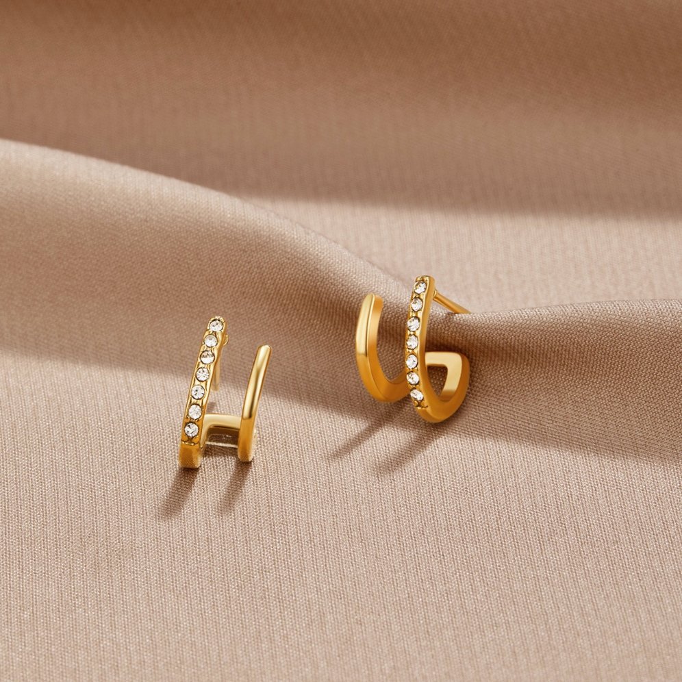 Crystal Huggie Hoop Earrings
