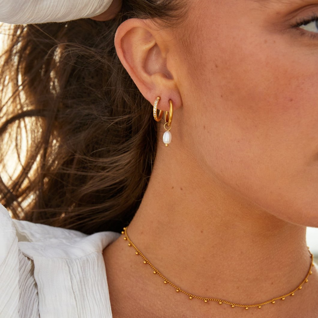Crystal Huggie Hoop Earrings
