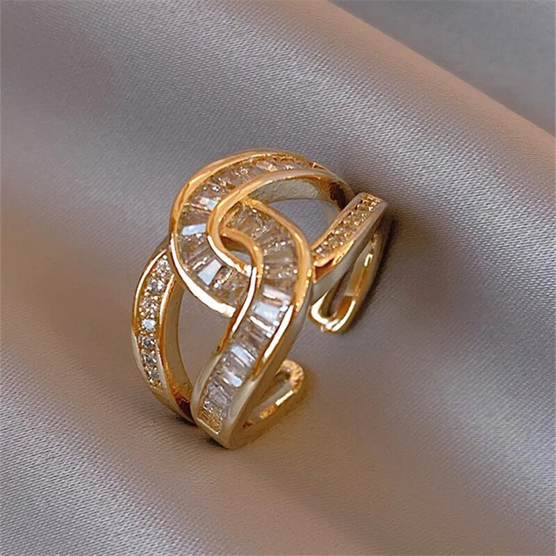 Crystal Link Open Ring