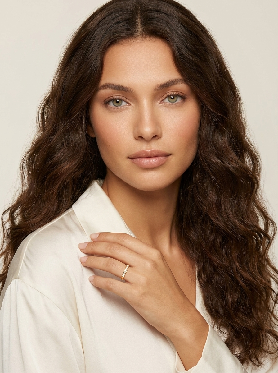 Gold Crystal Band Ring