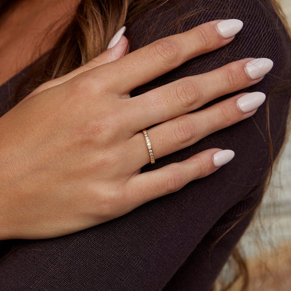 Gold Crystal Band Ring