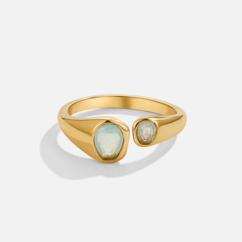 Dual Crystal Gold Ring