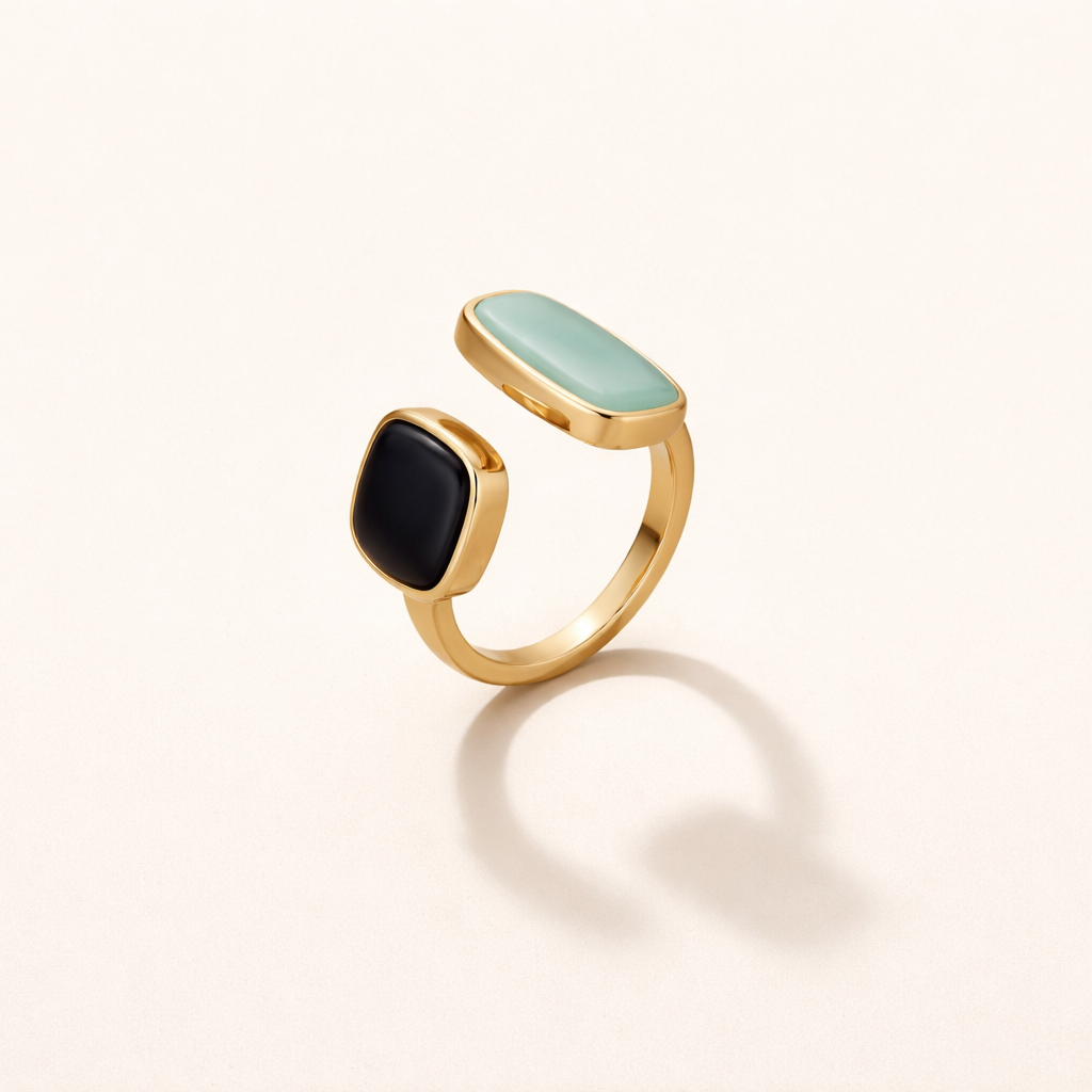 Dual Stone Open Ring