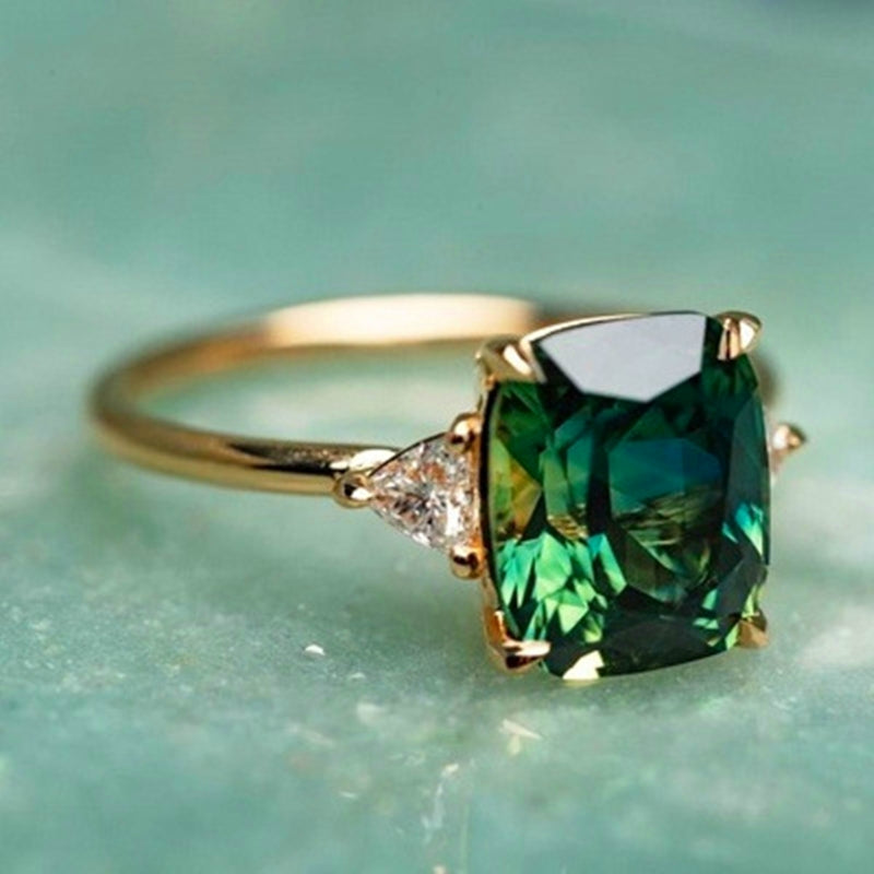 Emerald Crystal Statement Ring - Seraphina