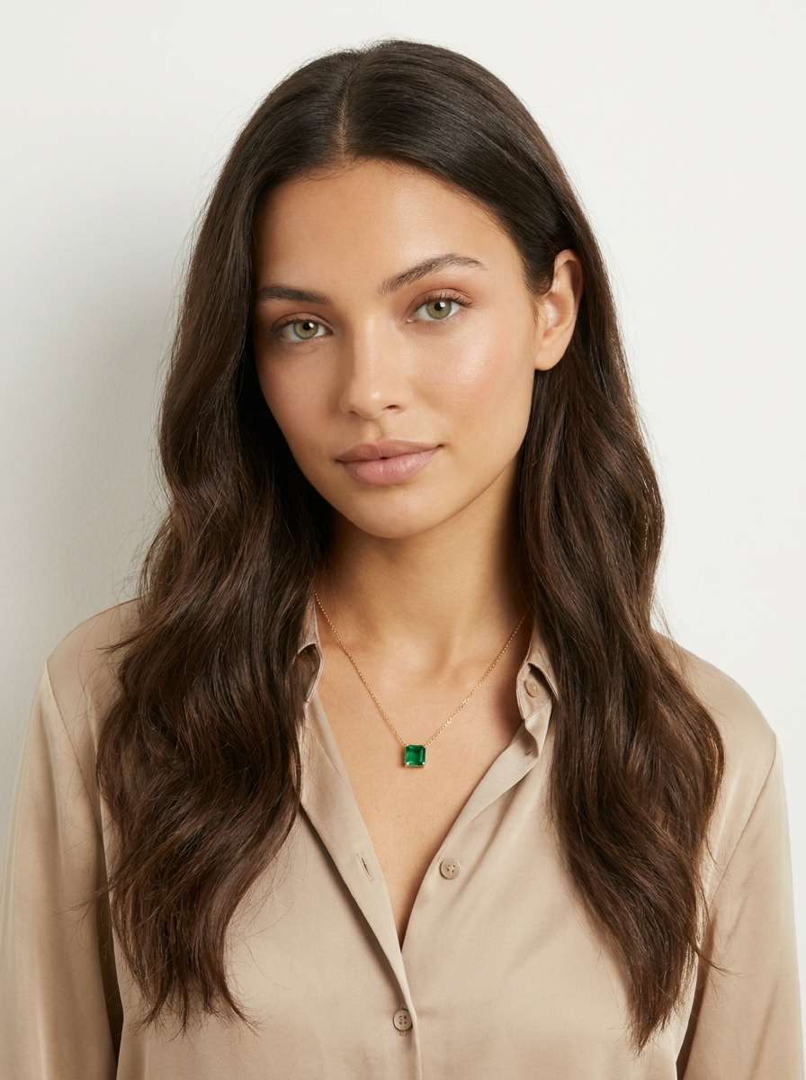 Emerald Cut Pendant Necklace