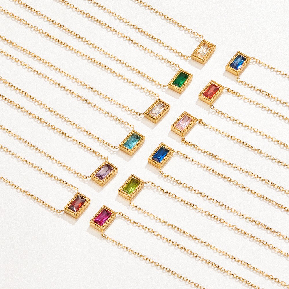Emerald Cut Pendant Necklace