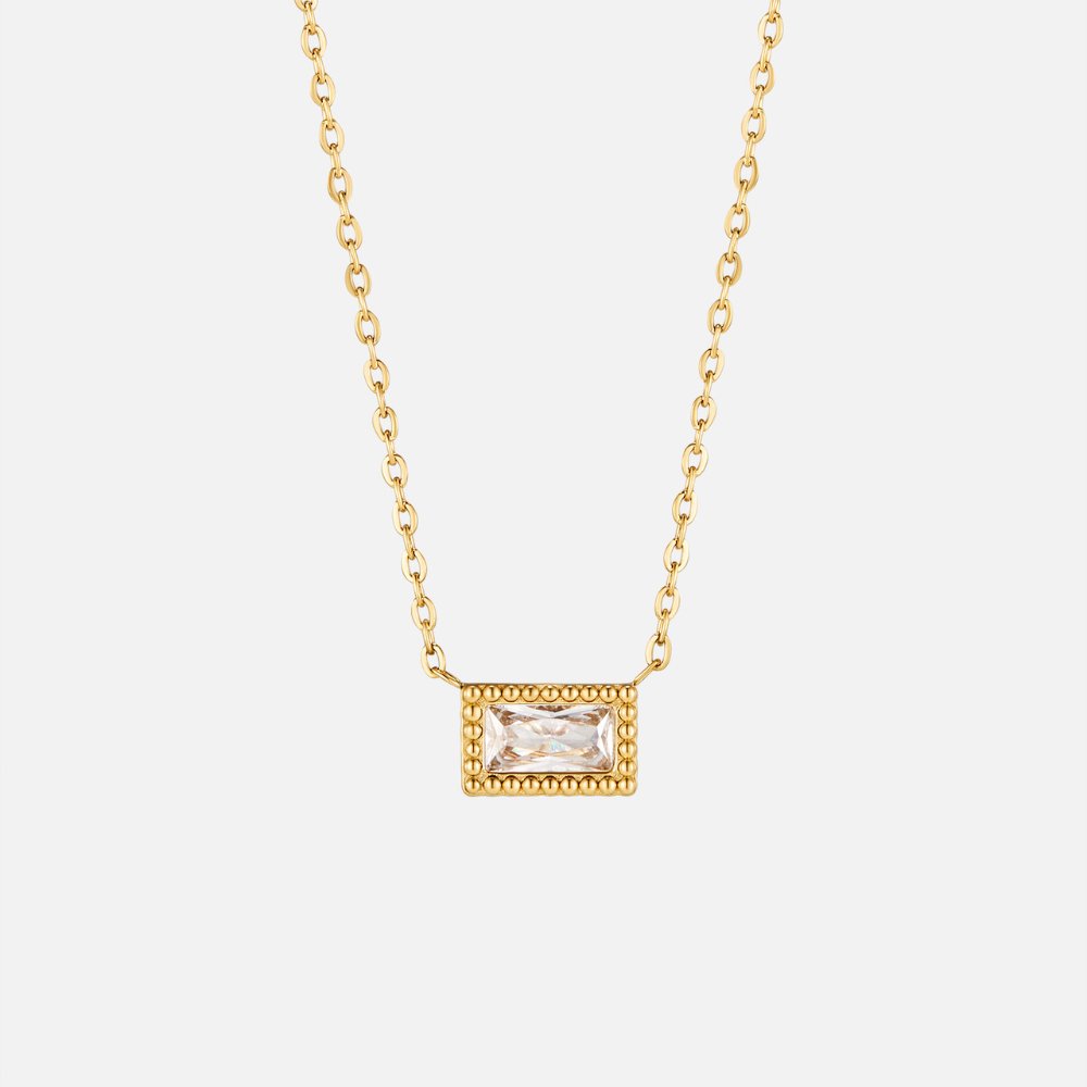 Emerald Cut Pendant Necklace