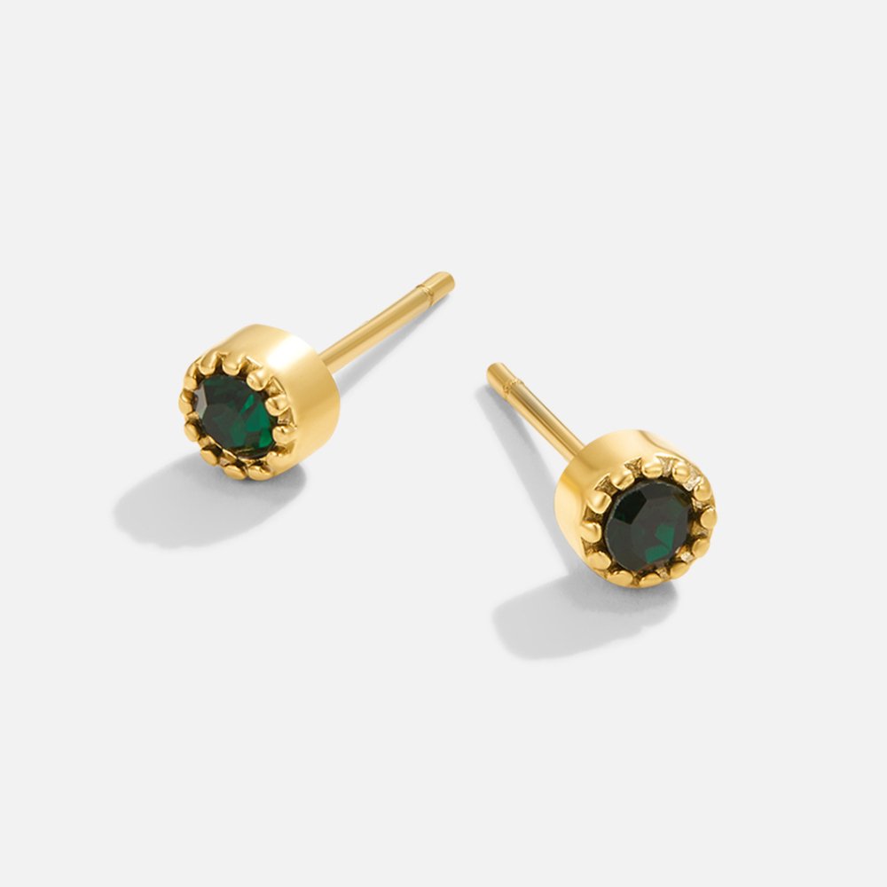 Emerald Crystal Stud Earrings