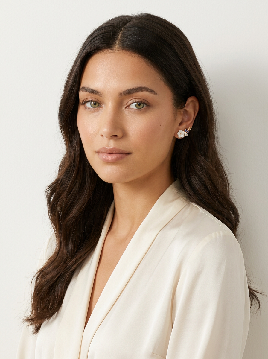 Floral Crystal Stud Earrings