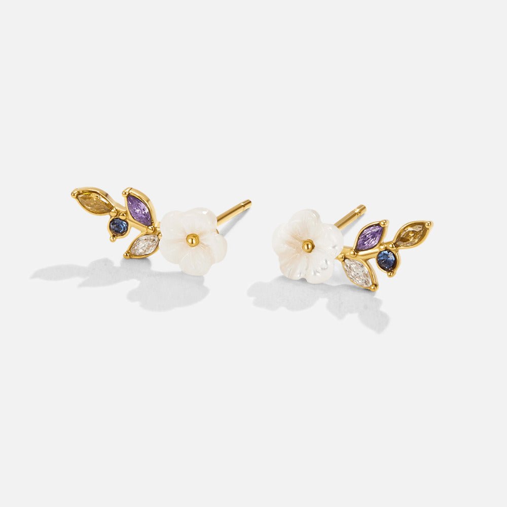 Floral Crystal Stud Earrings