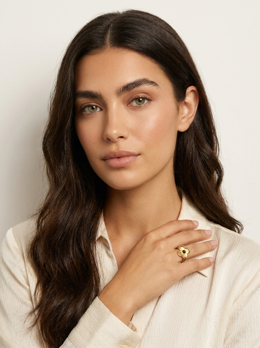 Floral Open Band Ring