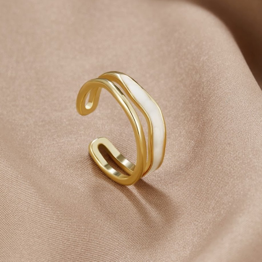 Flowing Enamel Wrap Ring