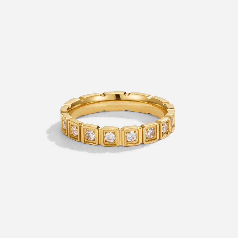 Geometric Crystal Band Ring