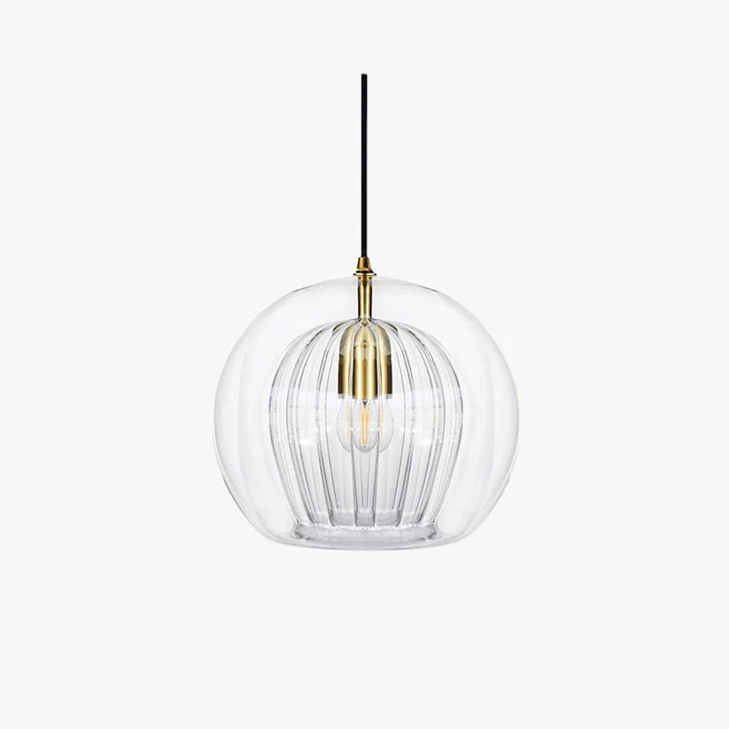 Glass Globe Pendant Light for Dining Room – Clear or Amber