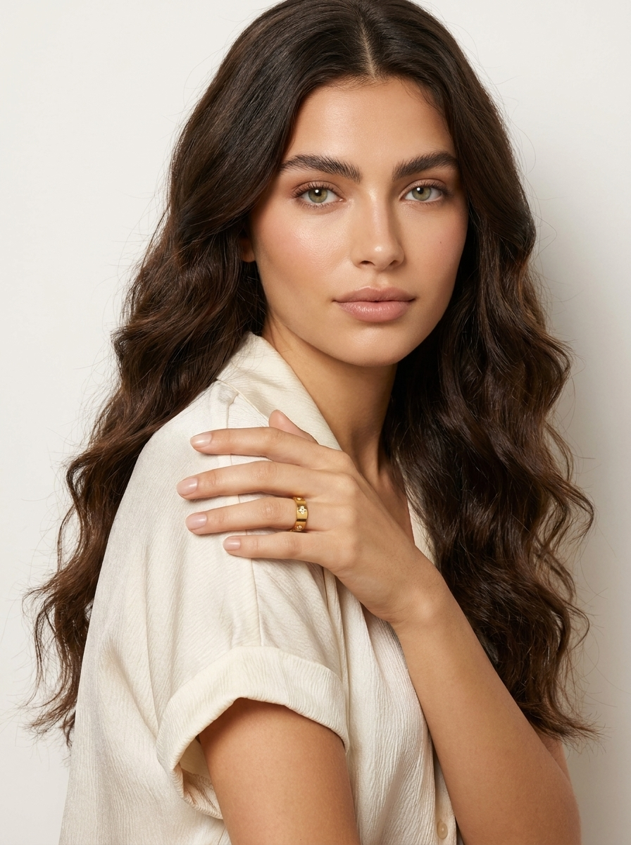 Gold Clover Band Ring