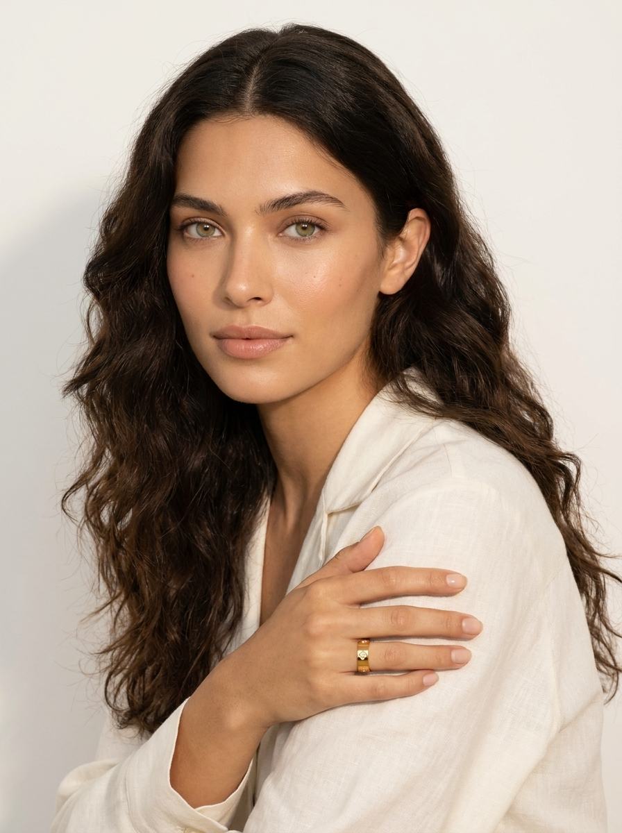 Gold Clover Band Ring