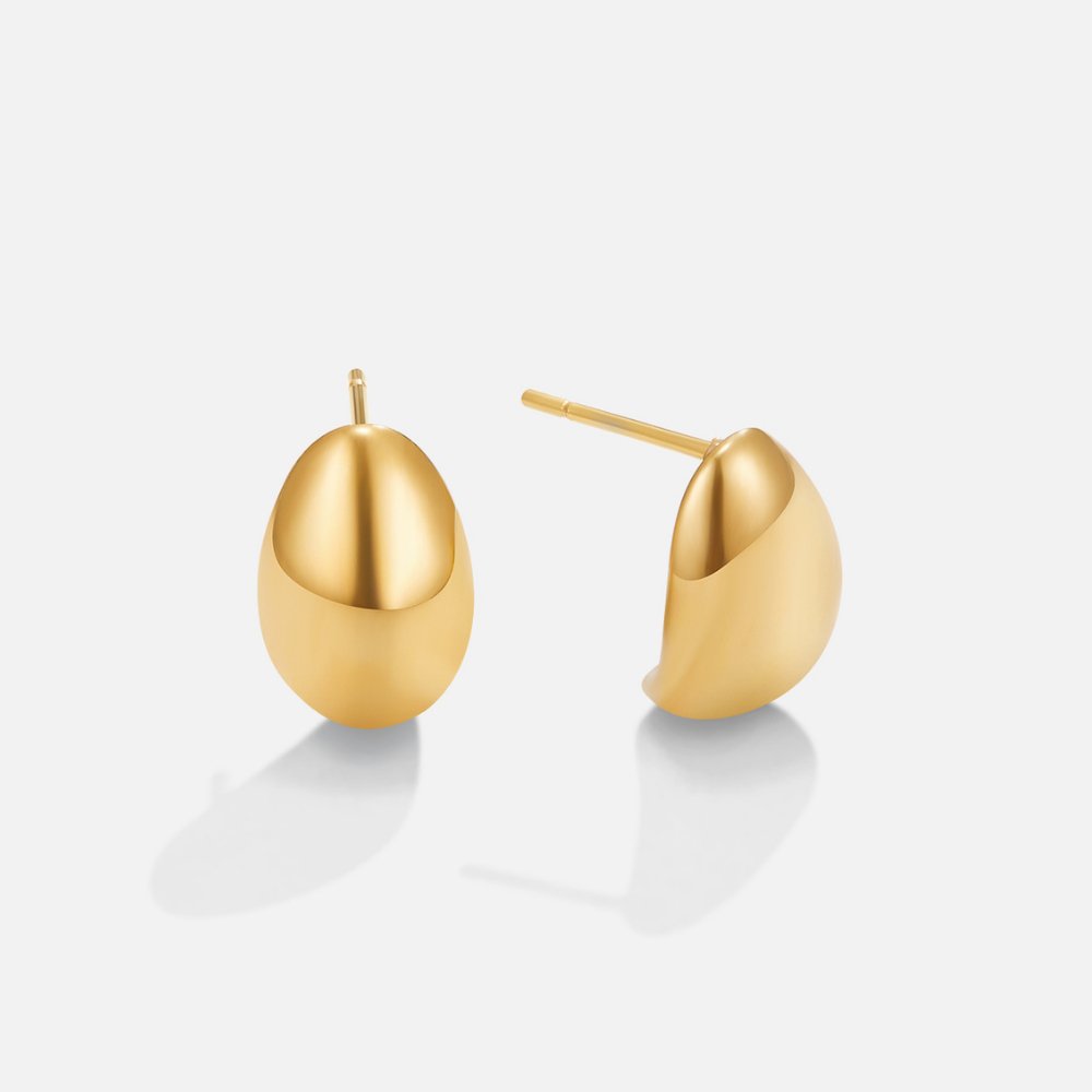 Gold Dome Stud Earrings