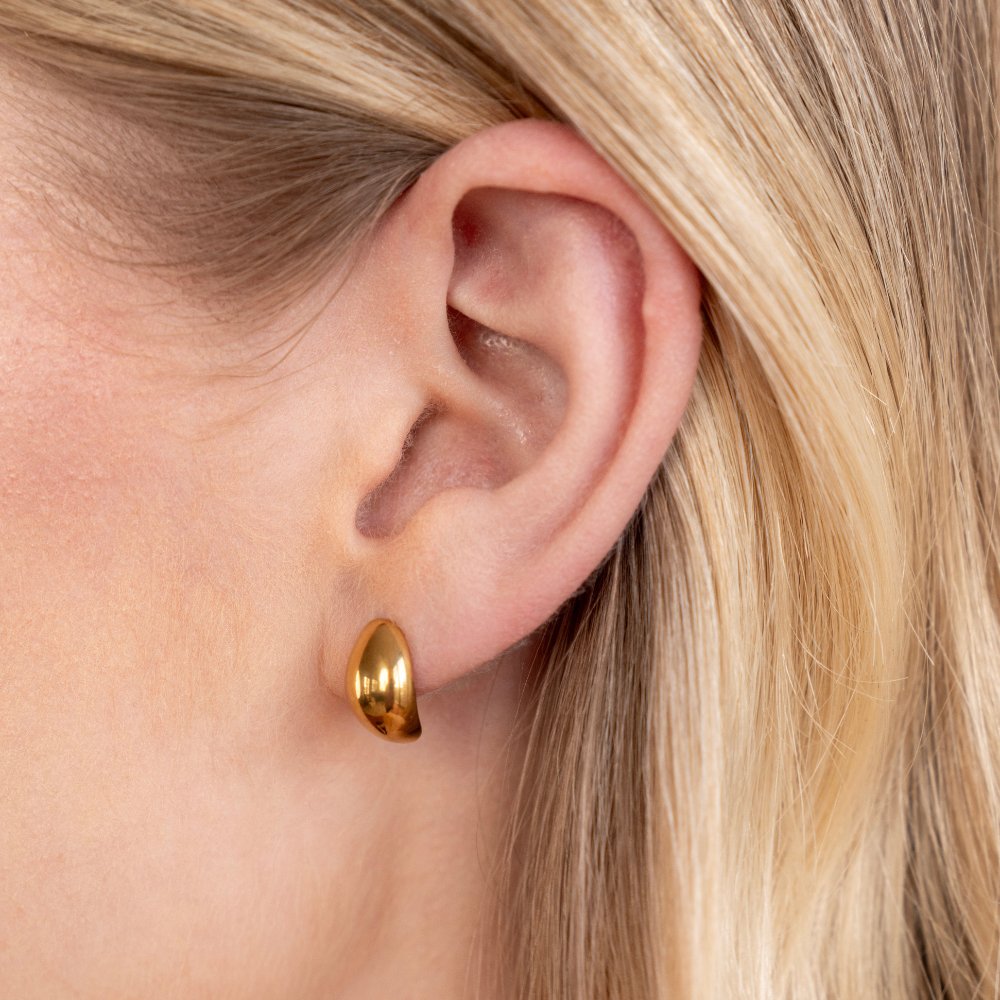 Gold Dome Stud Earrings