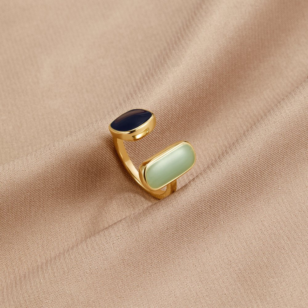 Gold Dual Stone Ring