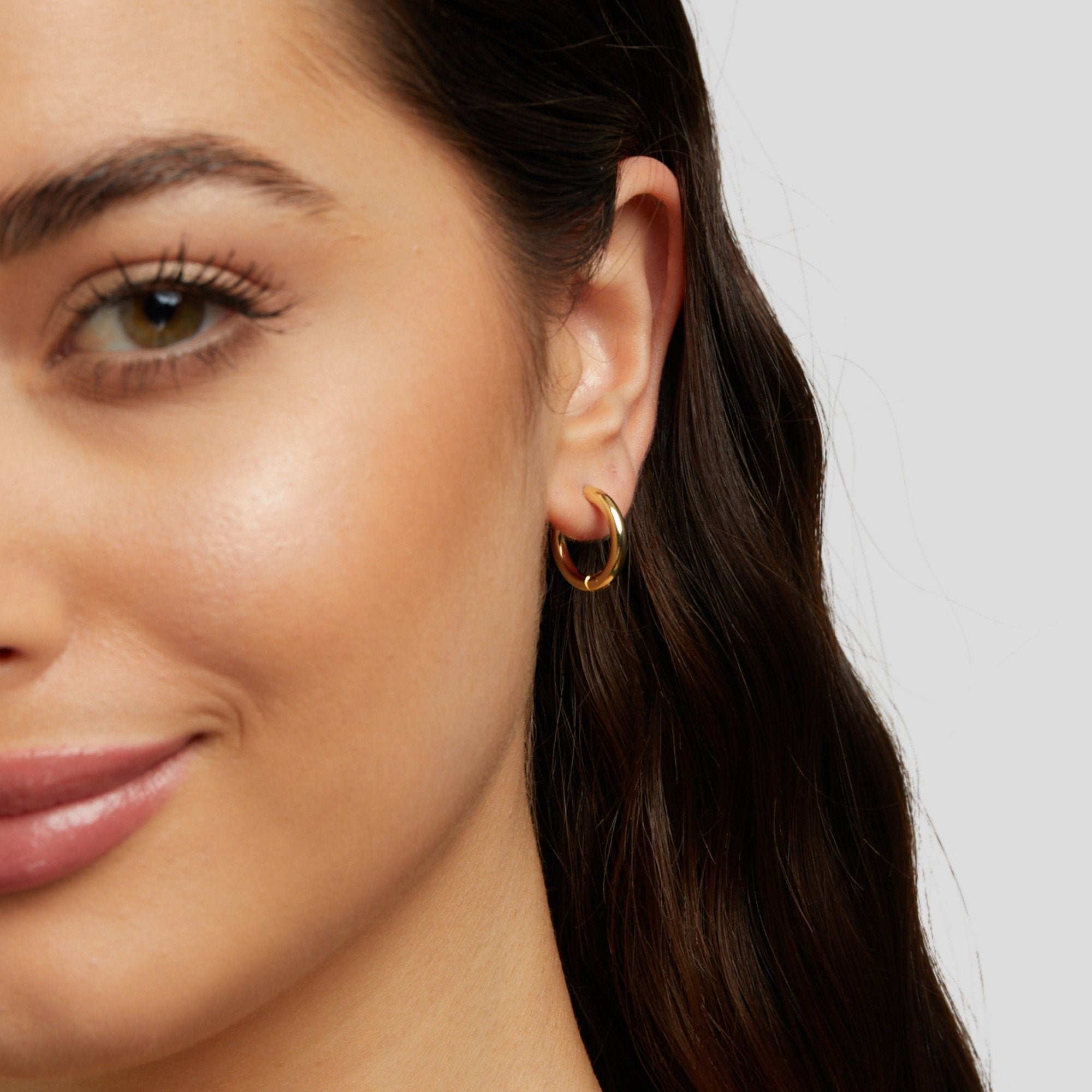 Gold Hoop Earrings Set