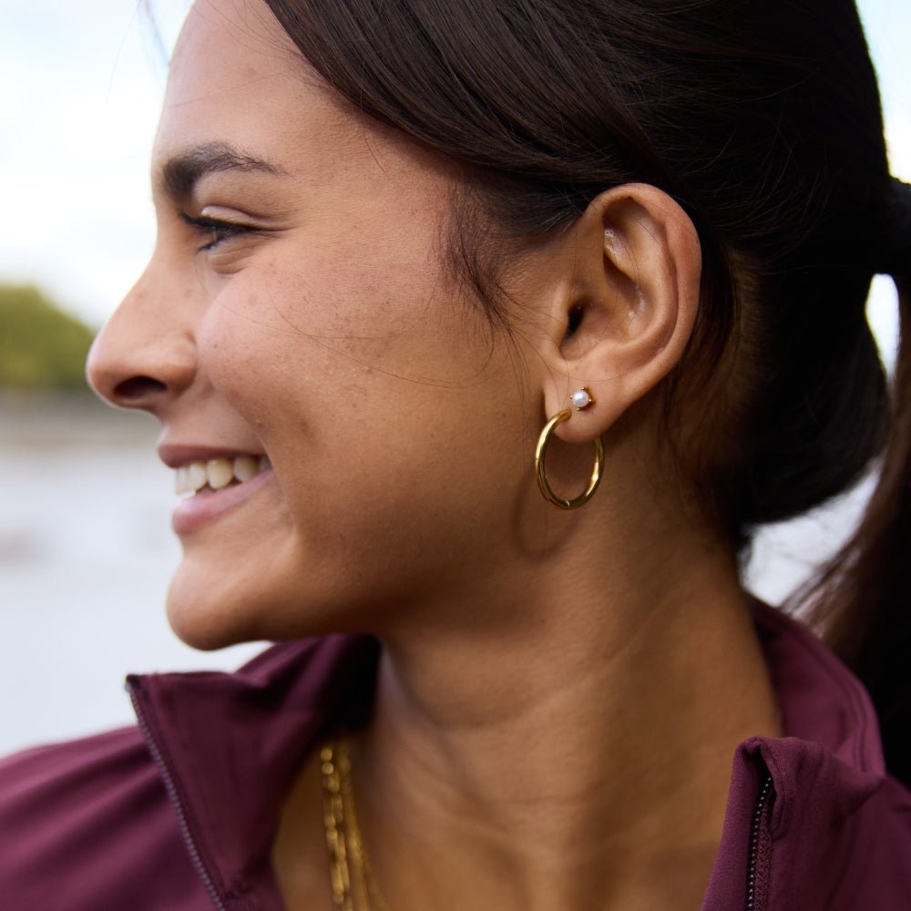 Gold Hoop Earrings Set