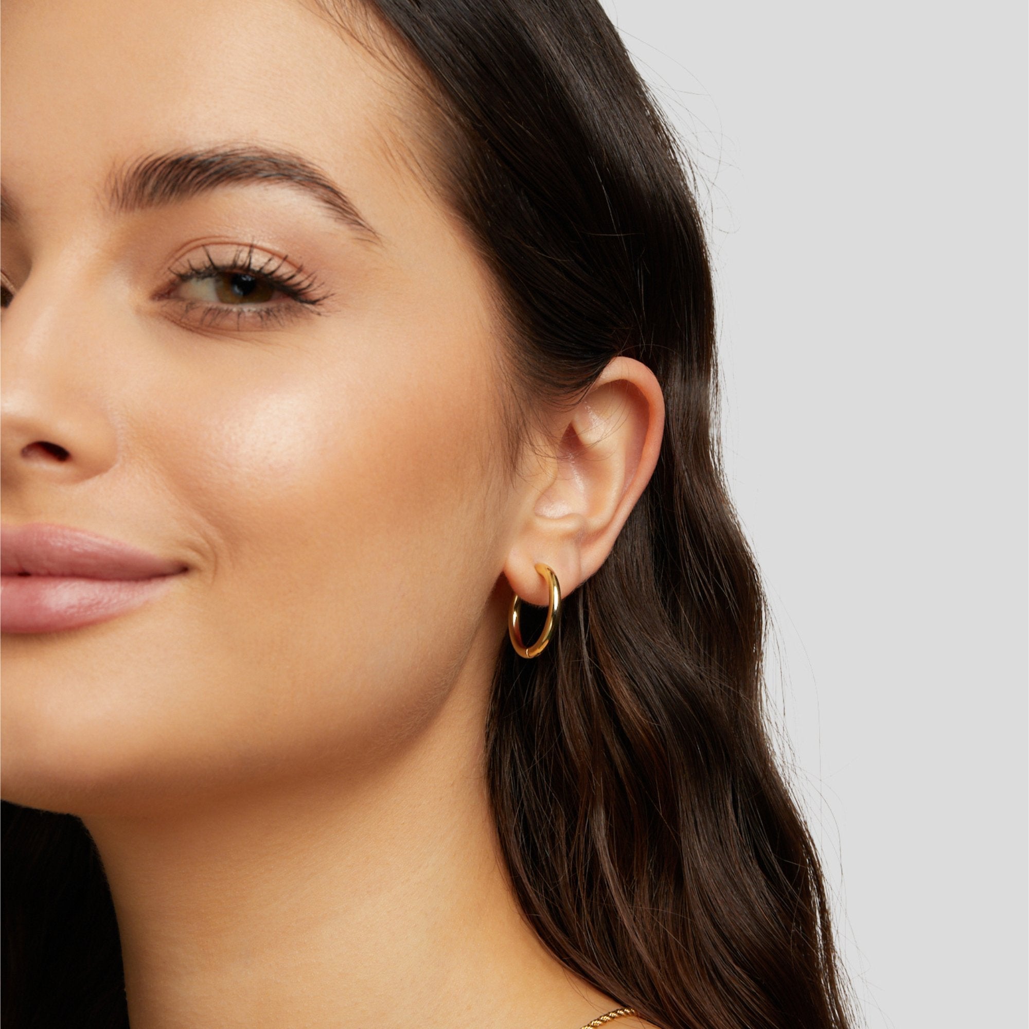 Gold Hoop Earrings Set